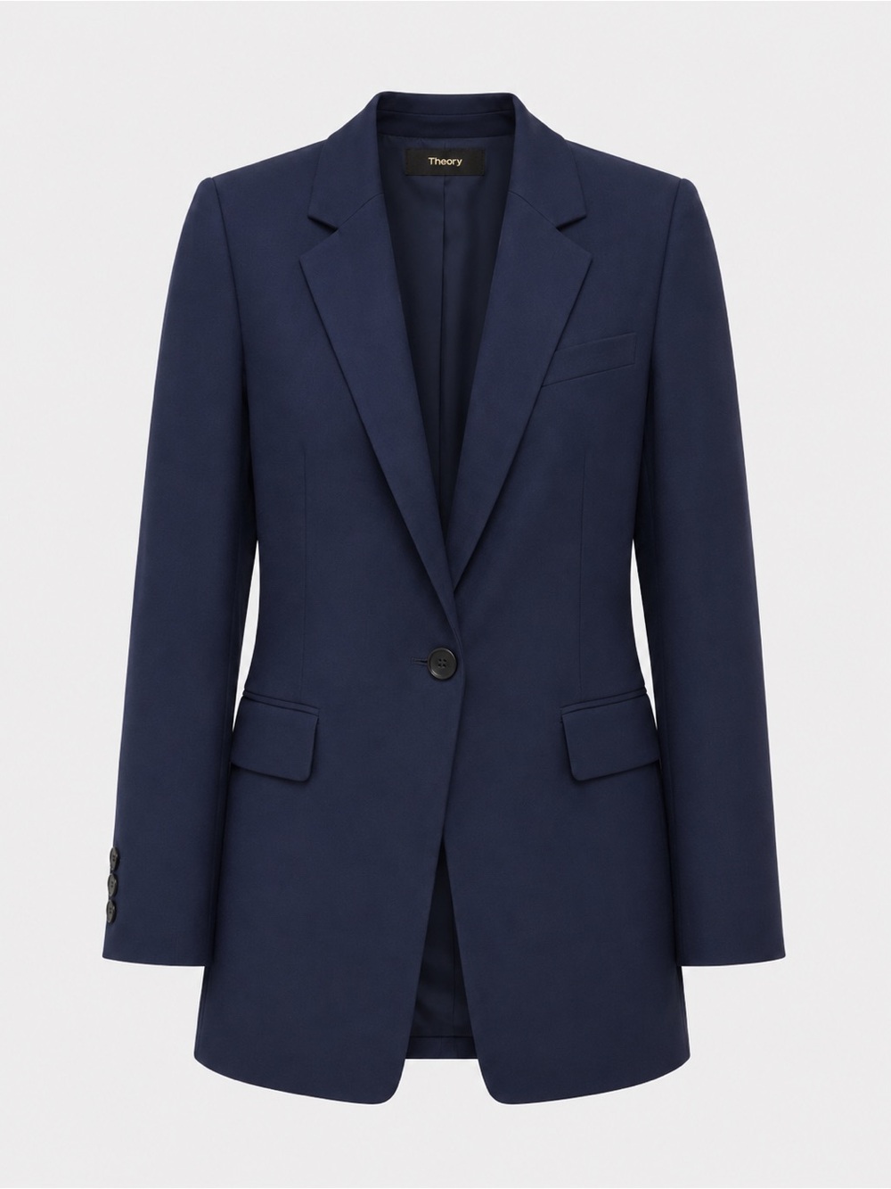 Theory Navy Single-Button Tailored Blazer